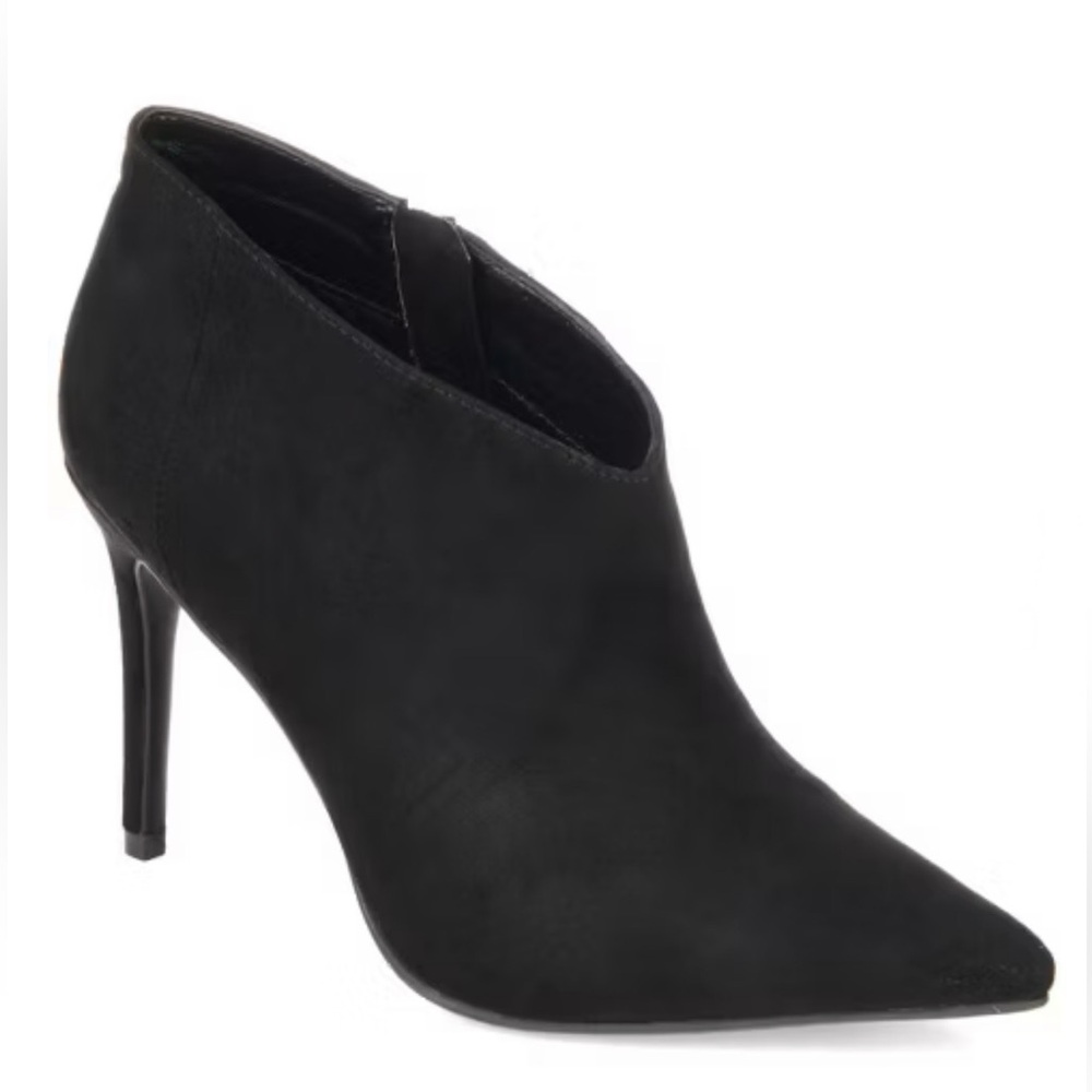 Journee Black Women's Demi Stiletto Ankle Booties - Size 10